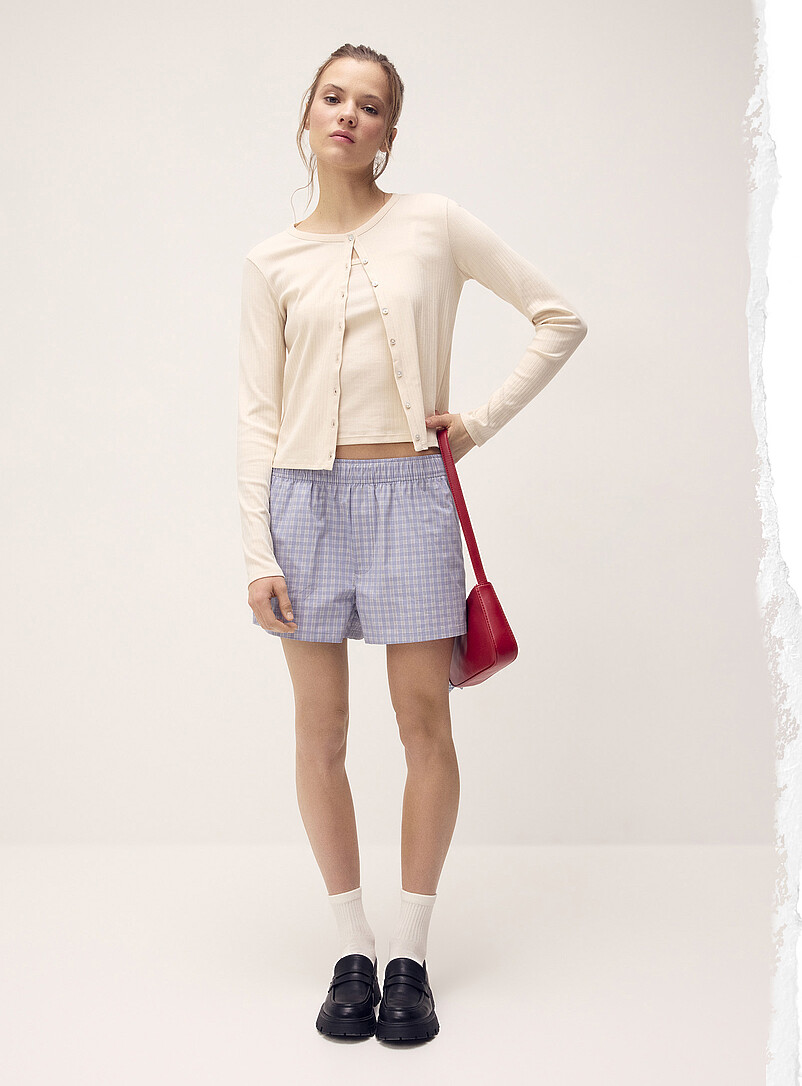 Patterned Poplin Short