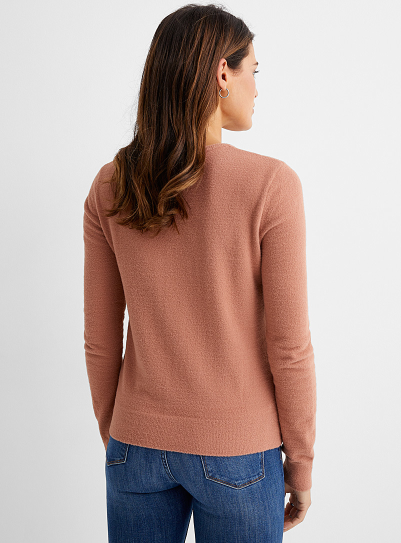 Contemporaine Dusky Pink Plush crew-neck sweater for women