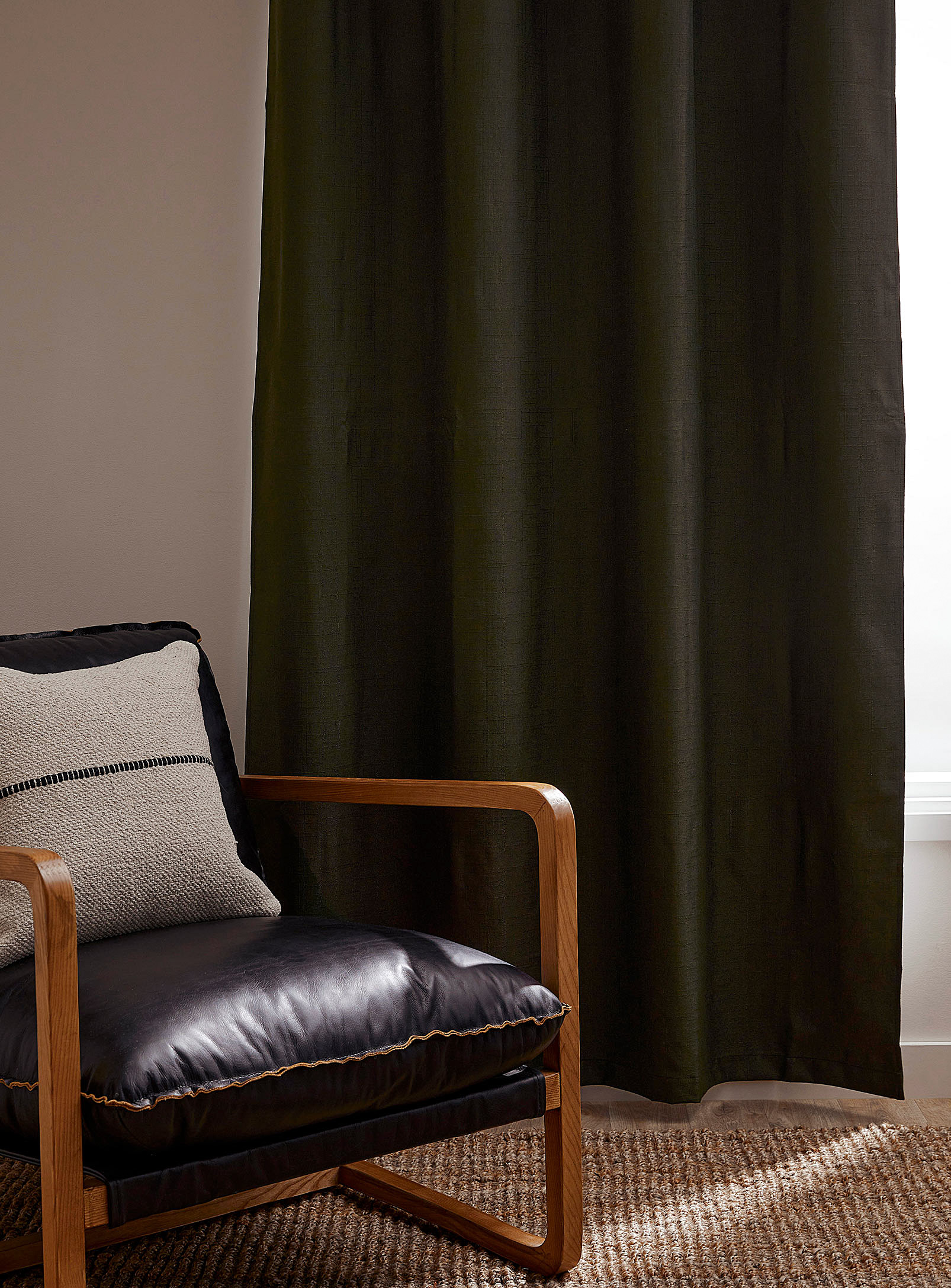 Simons Maison Heathered Blackout Curtain 132 X 220 Cm In Green
