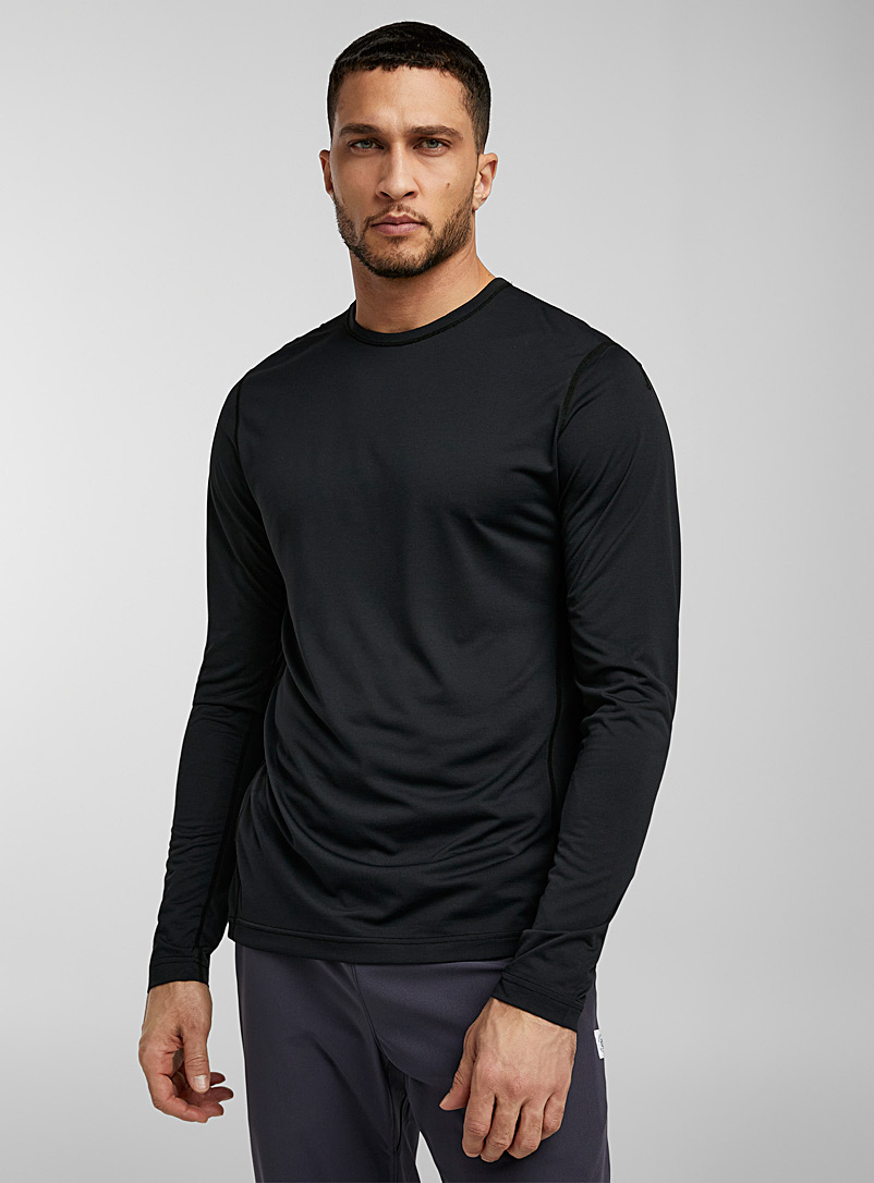 Reigning Champ Black Deltapeak featherweight long-sleeve tee for men