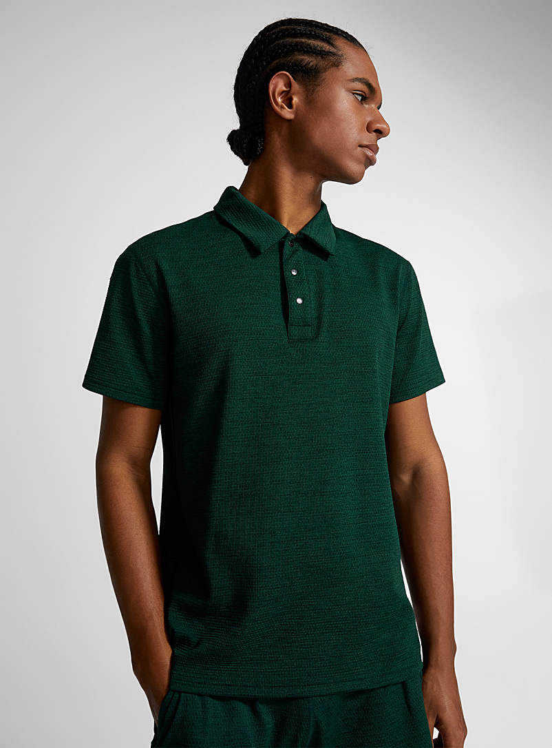 Reigning Champ Kelly Green Micro-perforated athletic polo for men