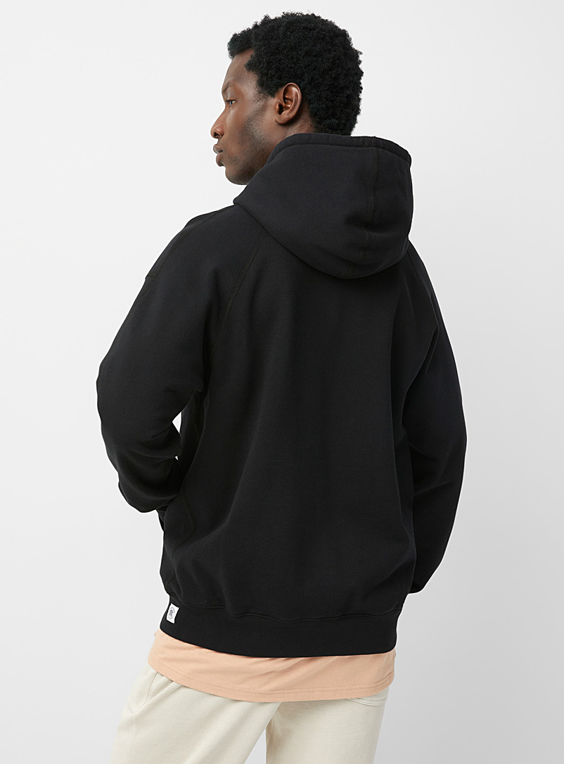 Reigning Champ Black Terry-lined monochrome hoodie for men
