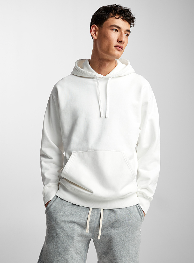 Reigning Champ White Terry-lined minimalist hoodie for men
