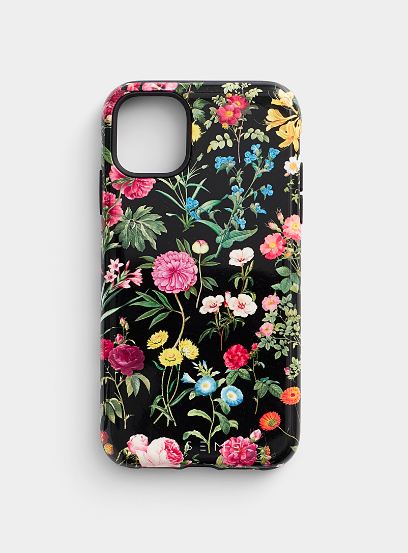 KaseMe: L'étui pour iPhone 11 jardin floral Noir pour femme