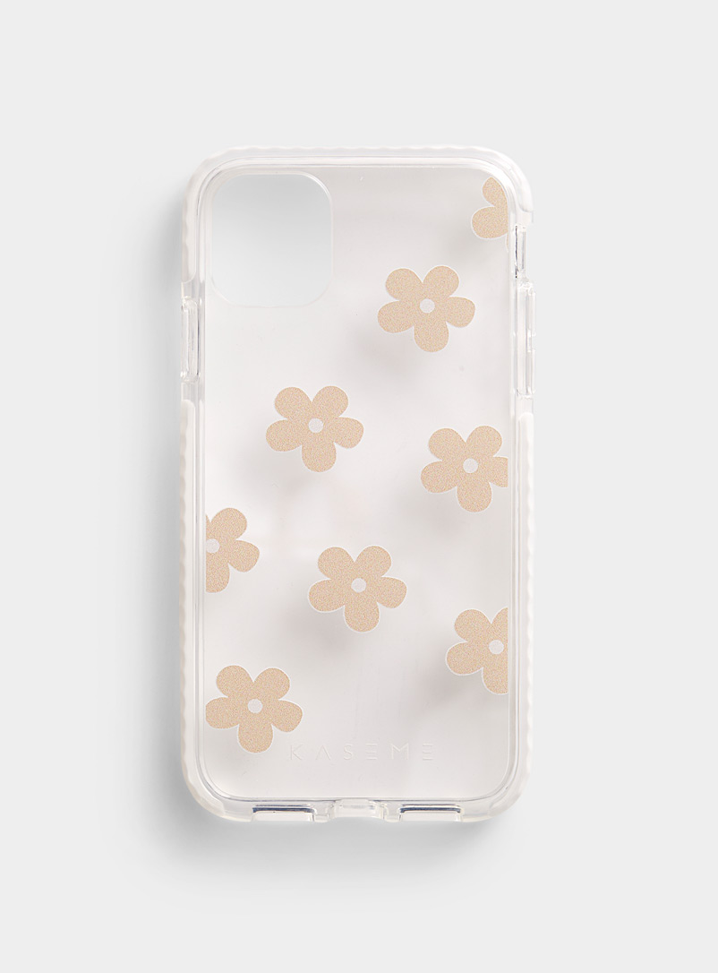 KaseMe Ivory/Cream Beige Patterned transparent iPhone 11 case for women