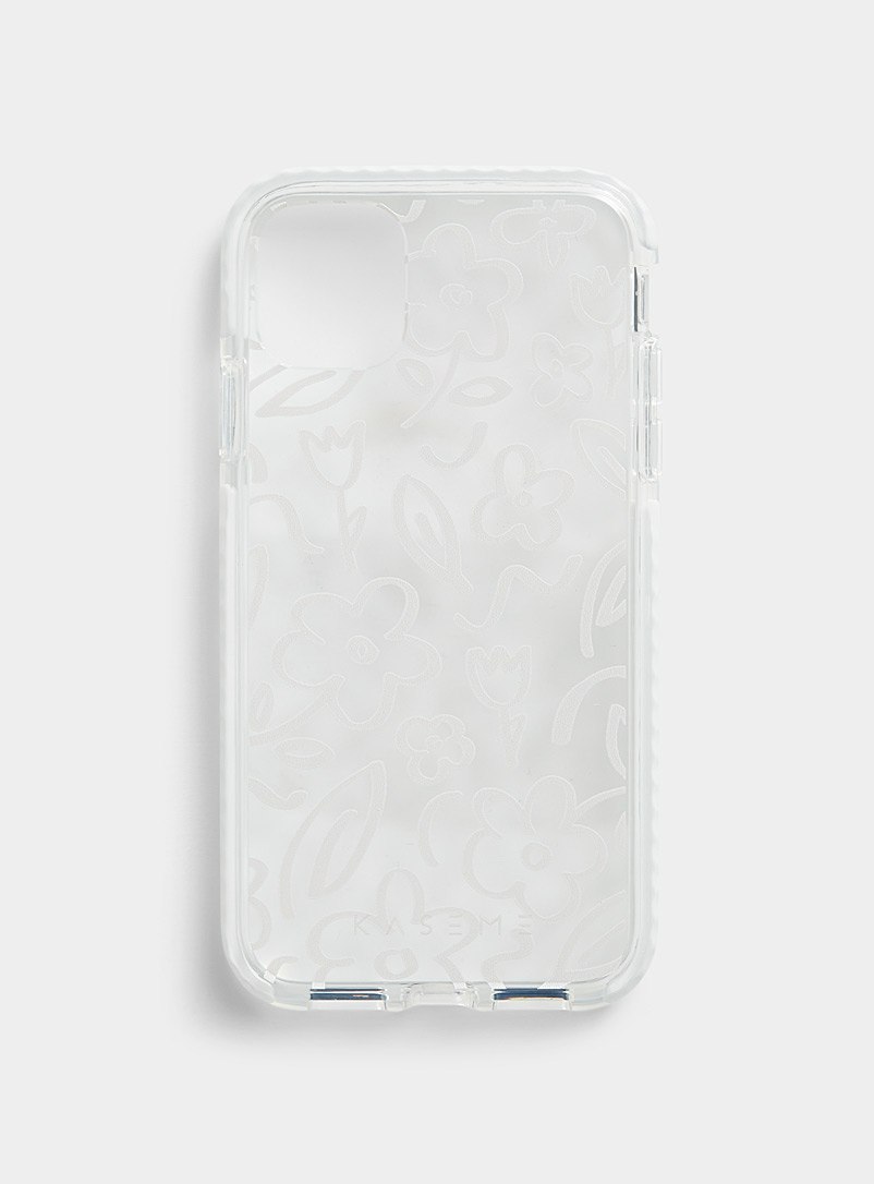 KaseMe Patterned White Patterned transparent iPhone 11 case for women