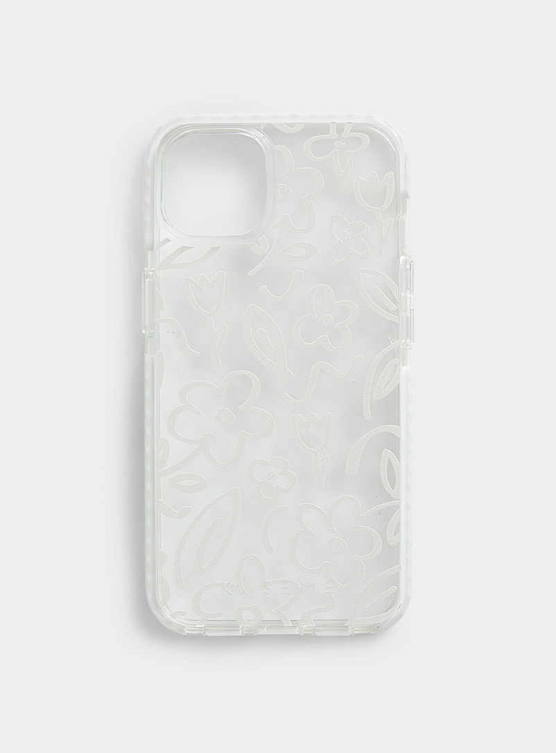 KaseMe Patterned White Transparent iPhone 13 case for women