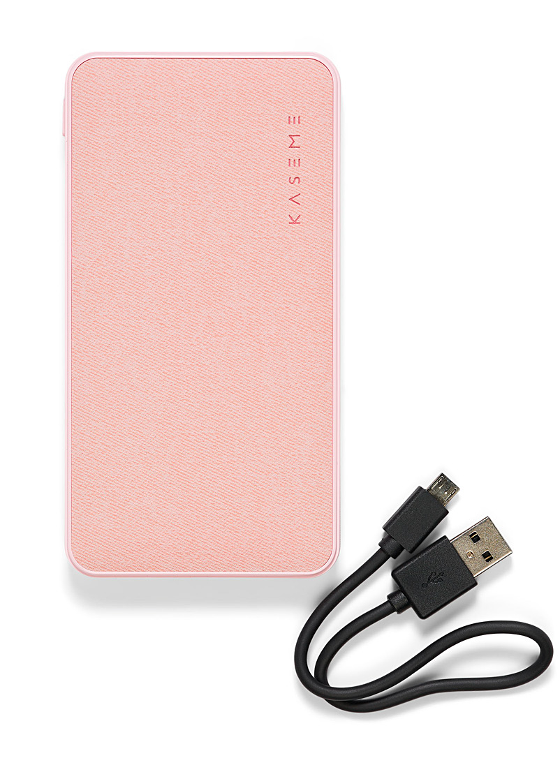 KaseMe Pink Textile portable battery for women
