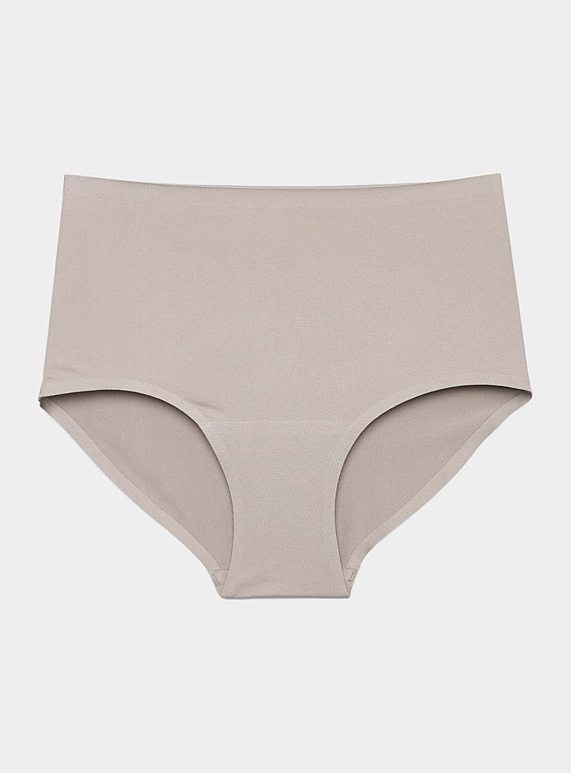 Miiyu Grey Microfibre high-rise panty for women