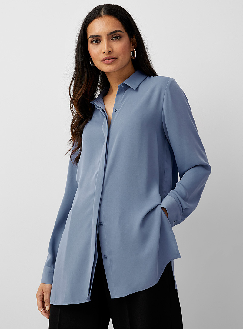 Contemporaine: La chemise tunique fluide Bleu pour femme