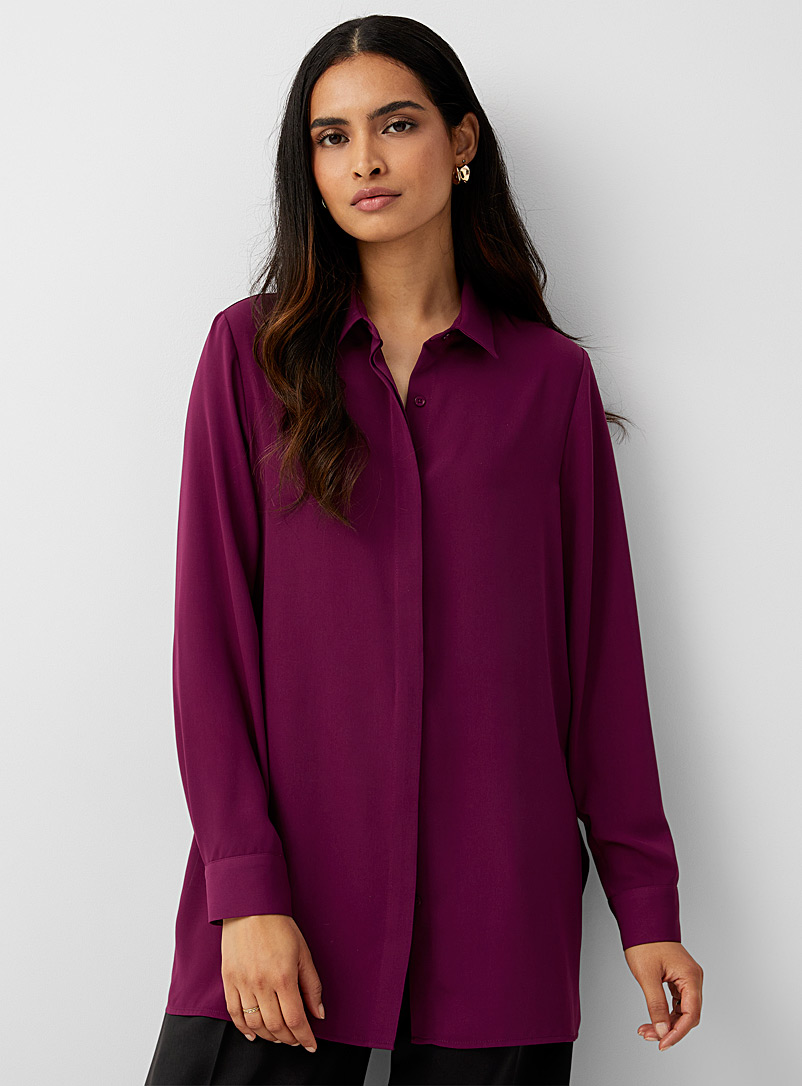 Contemporaine Purple Fluid tunic shirt for women