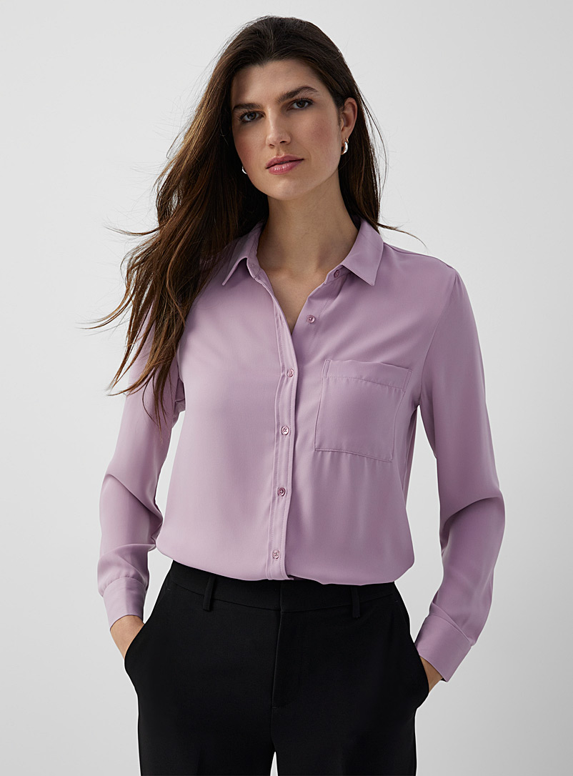 Contemporaine Lilacs Patch pocket fluid shirt for women
