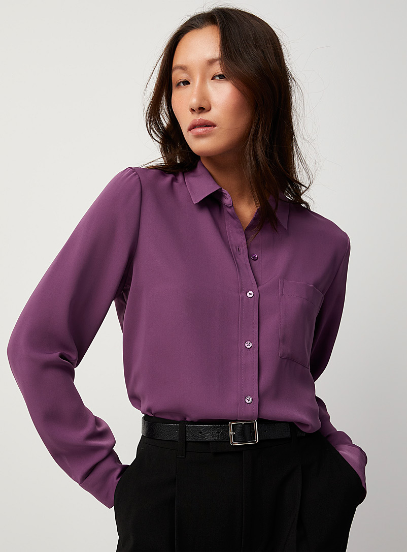 Contemporaine Purple Patch pocket fluid shirt for women