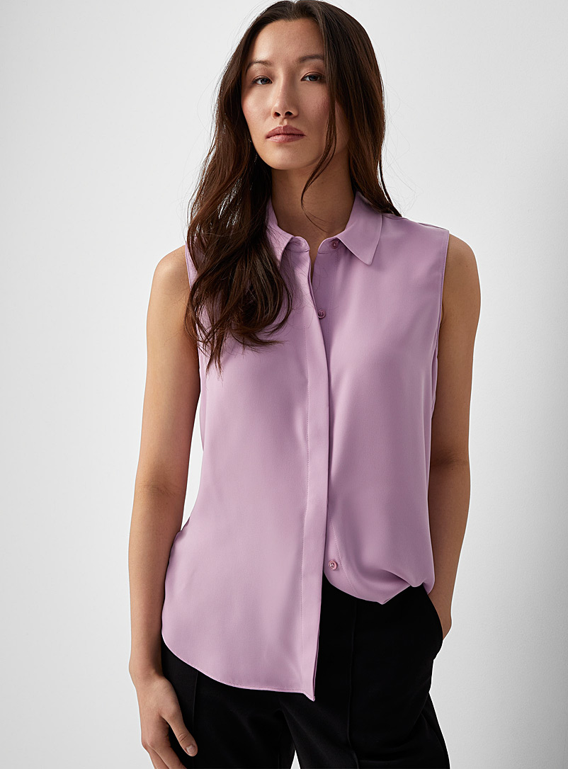 Contemporaine Lilacs Sleeveless fluid shirt for women