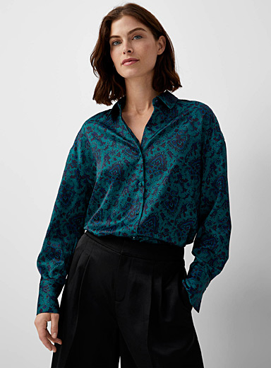 Covered buttons satiny shirt | Contemporaine | Women%u2019s Shirts | Simons