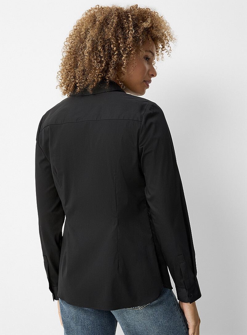Contemporaine Black Stretch poplin shirt for women