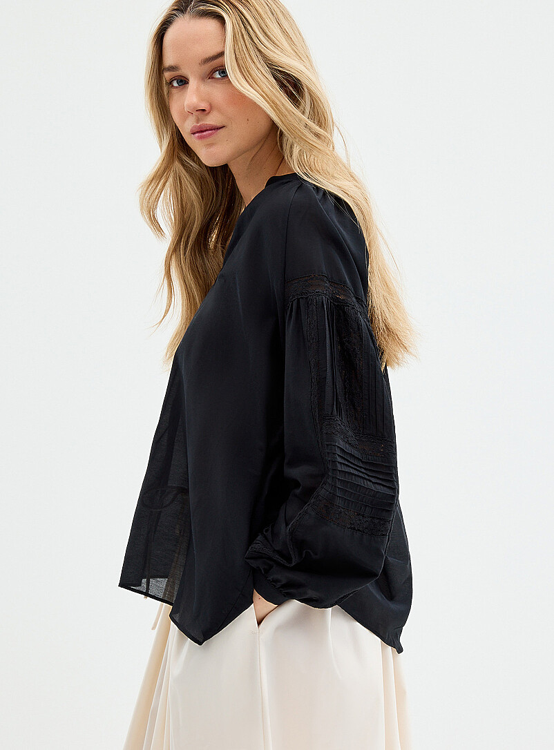 Contemporaine White Oversized broderie anglaise blouse for women