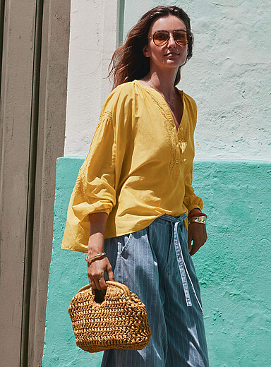 Oversized broderie anglaise blouse