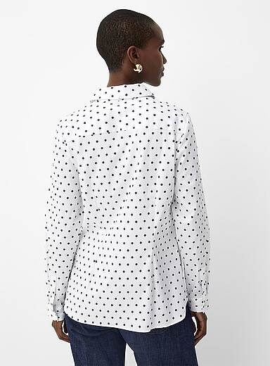 Polka dot stretch poplin shirt product image 3