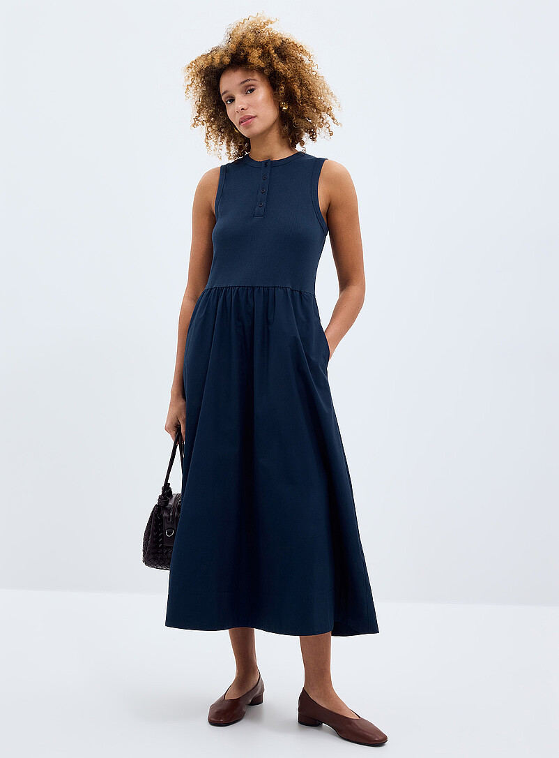 Henley Mixed Media Dress