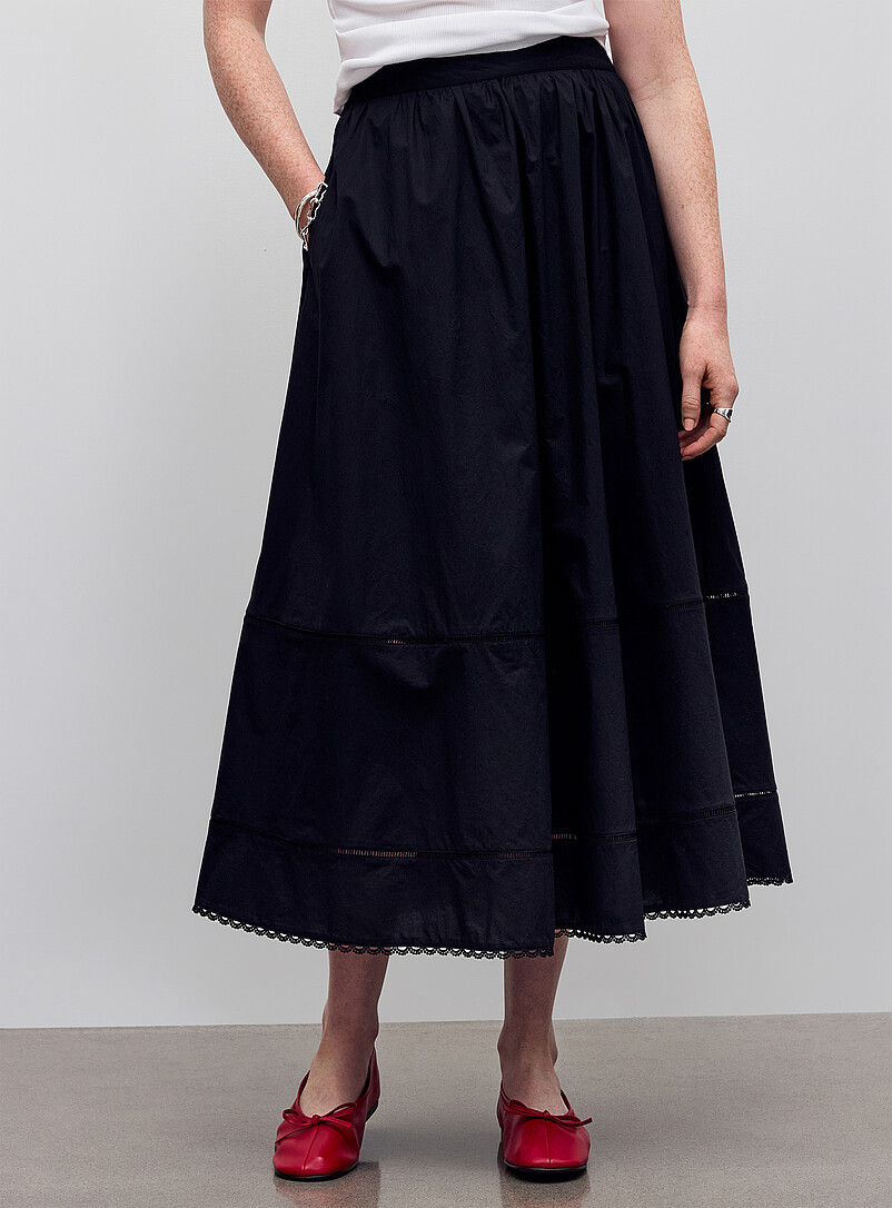 Scalloped trim poplin skirt product image 2