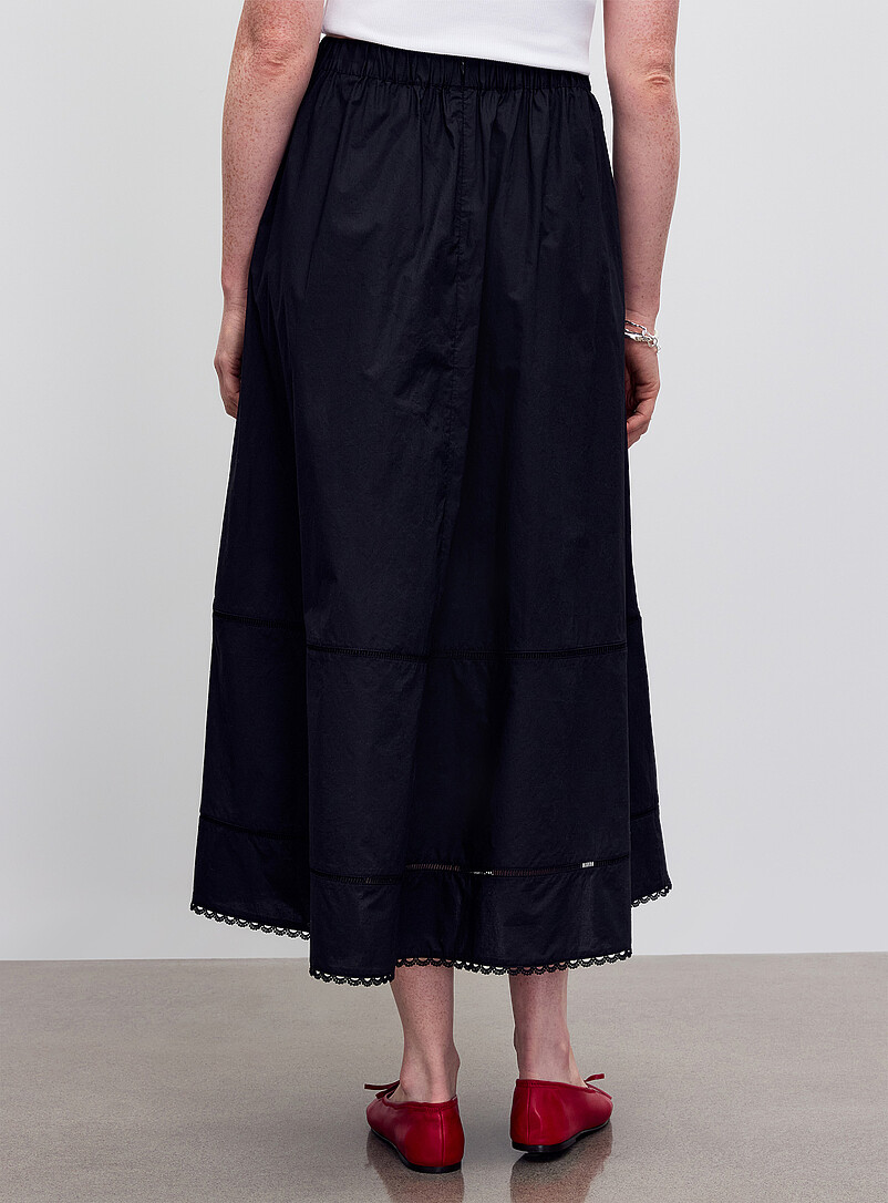 Scalloped trim poplin skirt product image 3