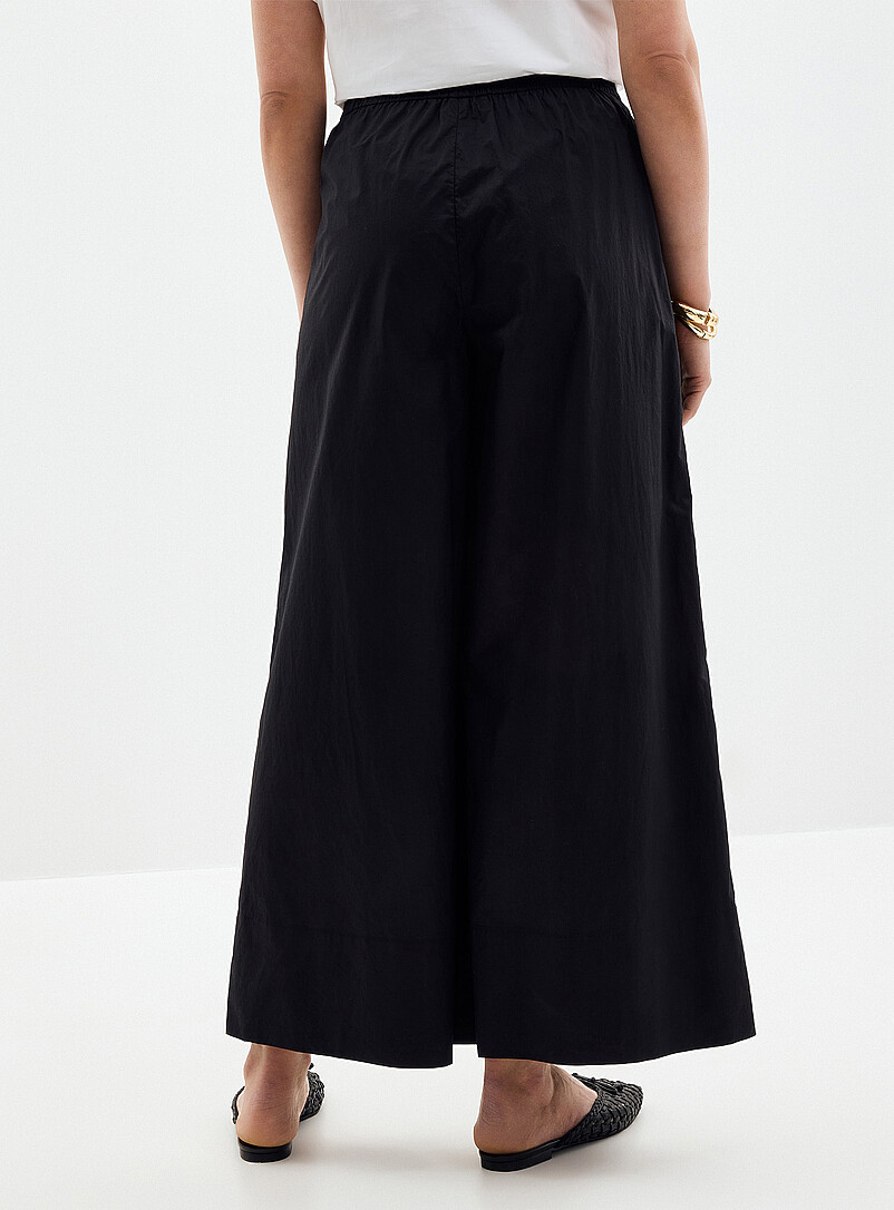 Elastic waist poplin culotte Fit: Ultra-wide leg, high rise product image 3