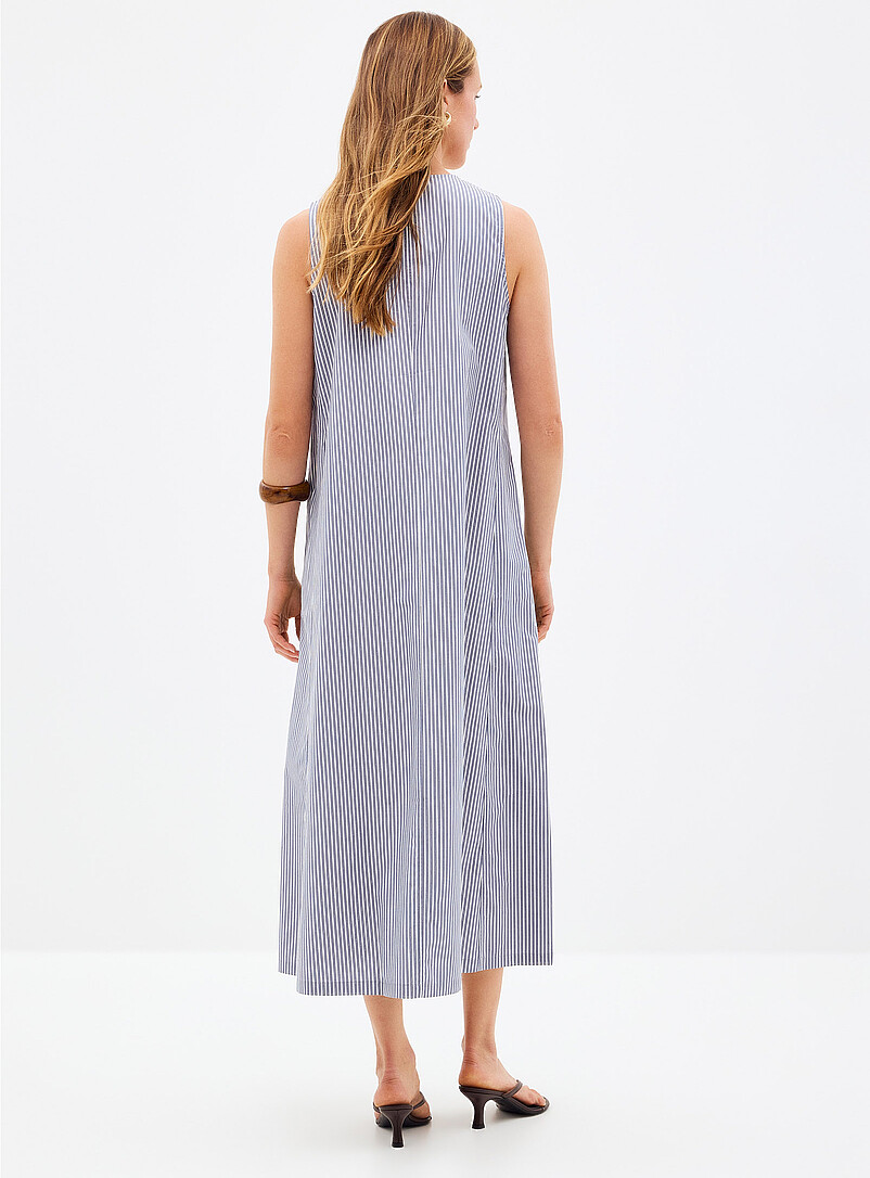 Ruched collar striped poplin dress product image 3
