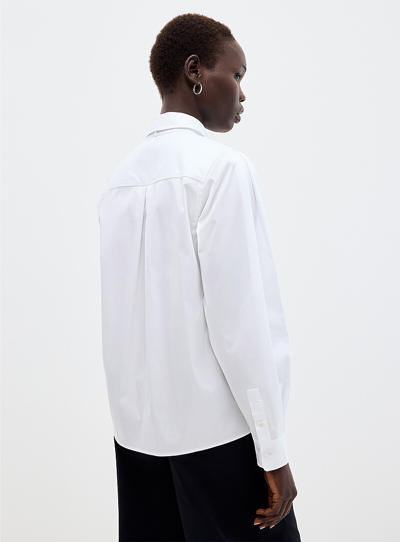 Scarf-collar stretch shirt product image 2
