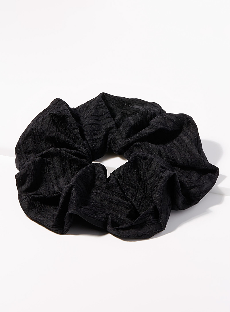 Simons Black Textured scrunchie for women