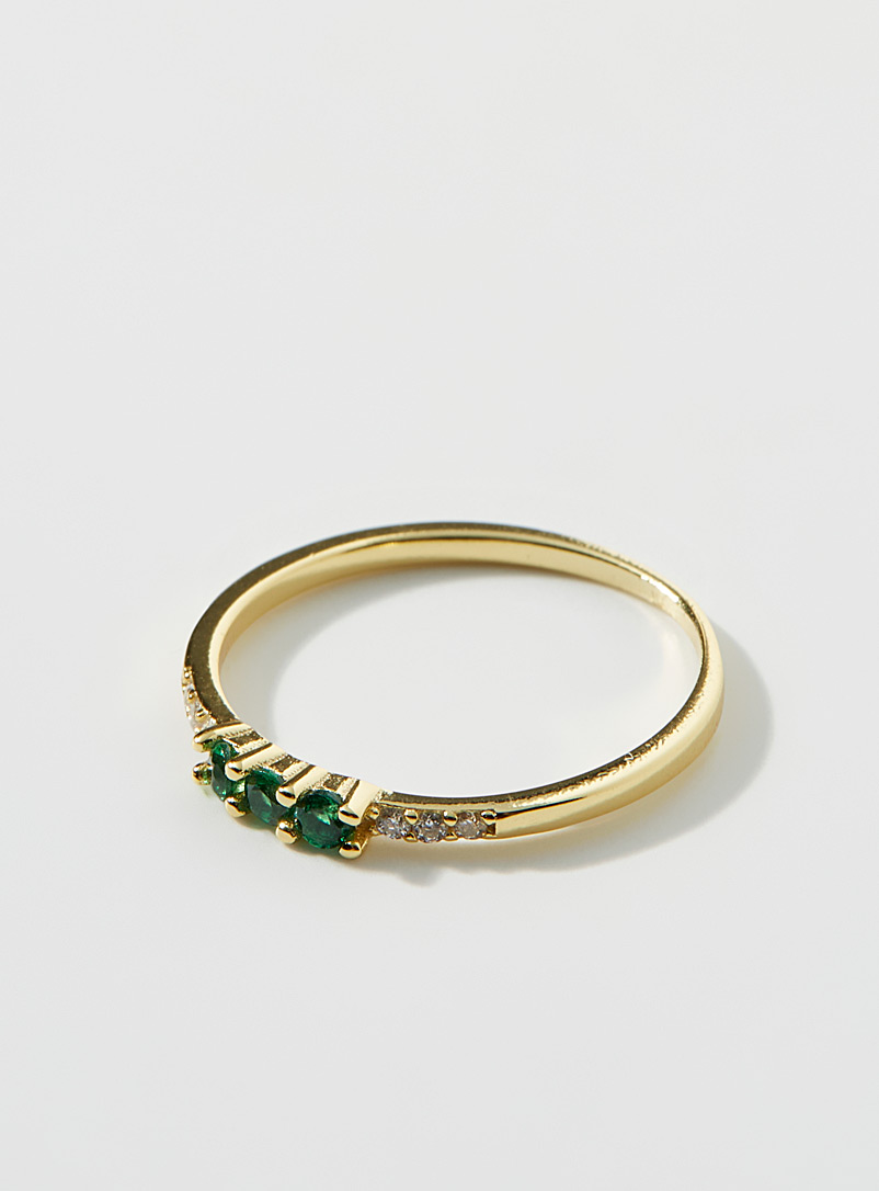 Simons Assorted Emerald stone ring for women