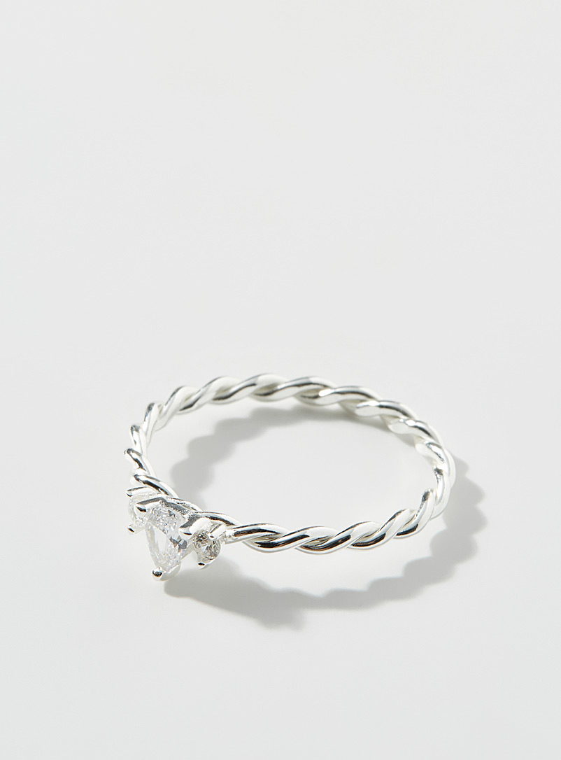 Simons Silver Silver twisted ring for women