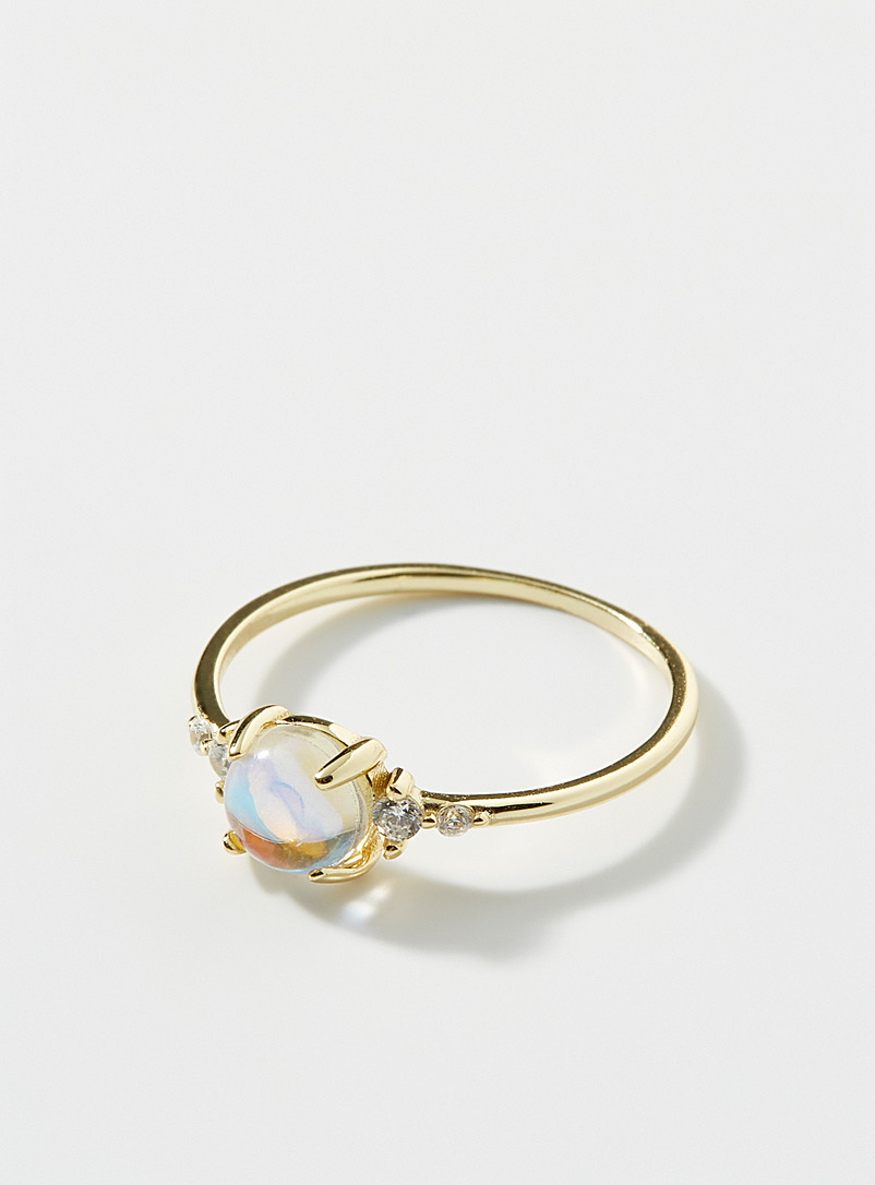 Simons Assorted Iridescent stone ring for women