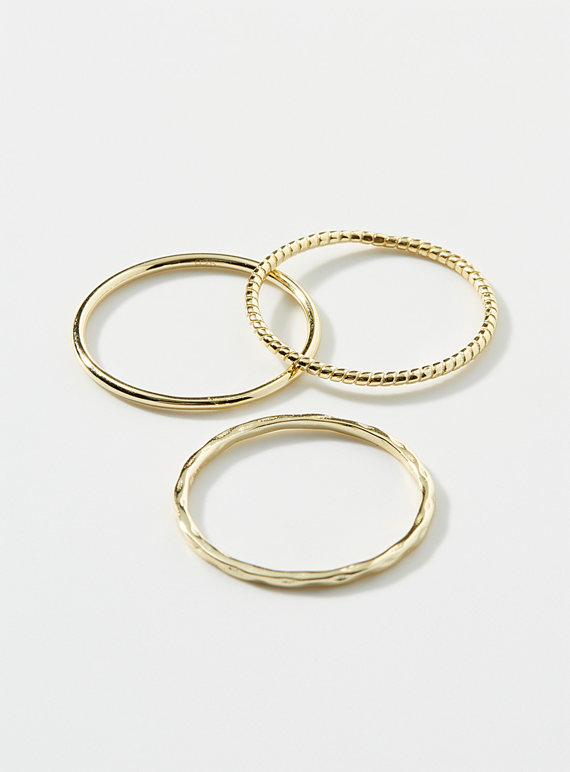Gold minimalist rings Set of 3 | Simons | | Simons