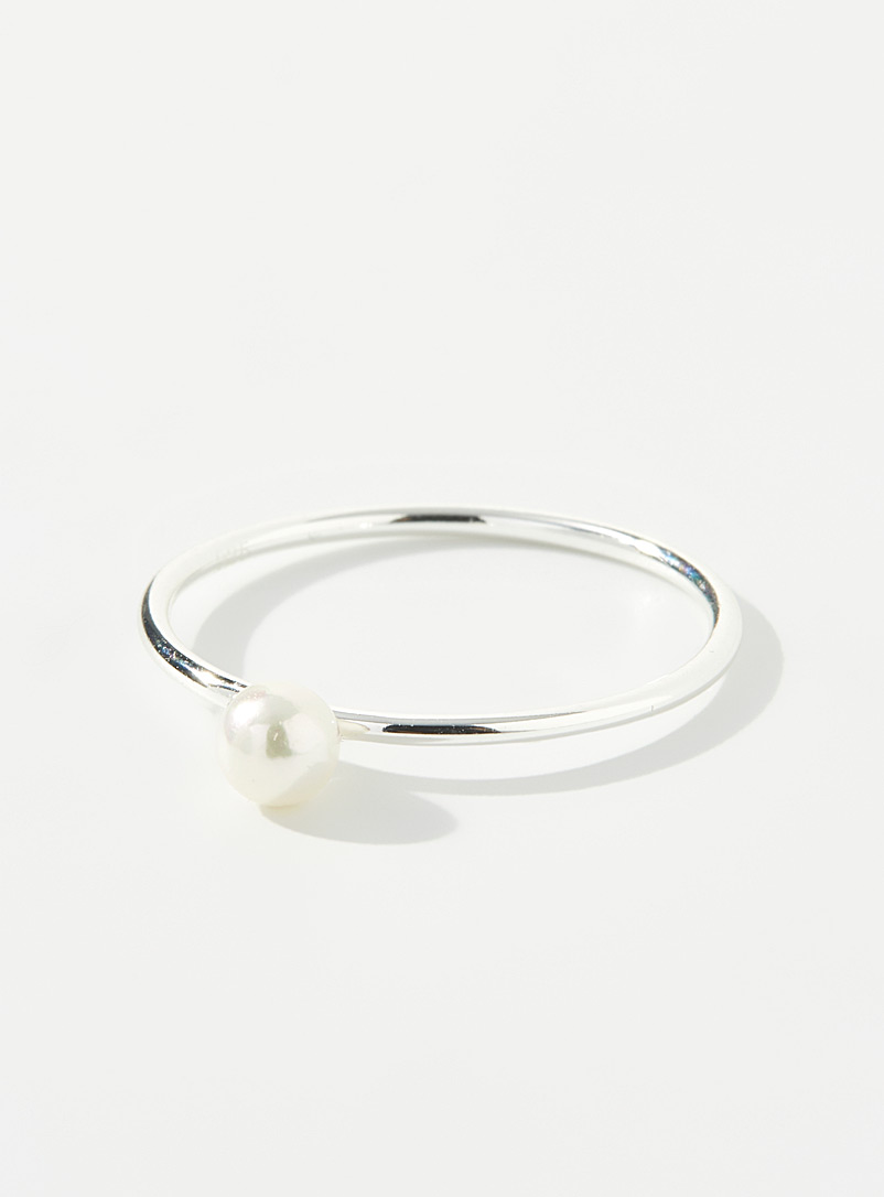 Simons Silver Freshwater pearl ring for women
