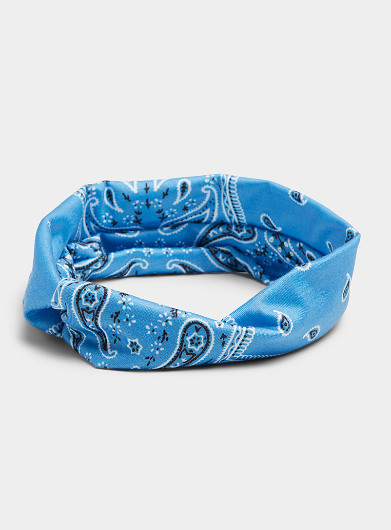 Simons Patterned Blue Blue paisley headband for women
