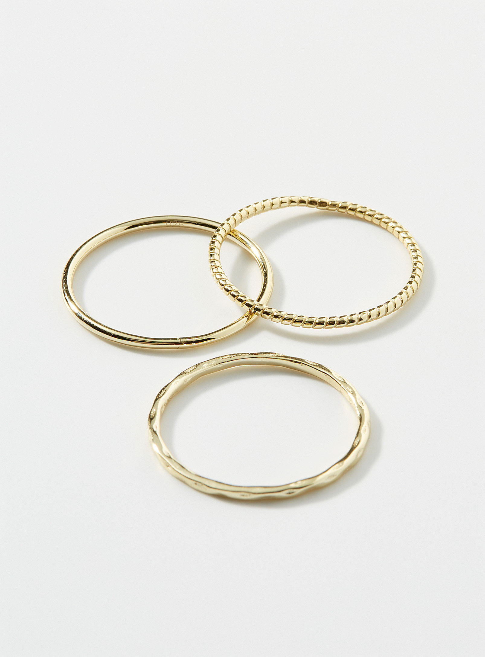 Simons - Women's Gold minimalist rings Set of 3