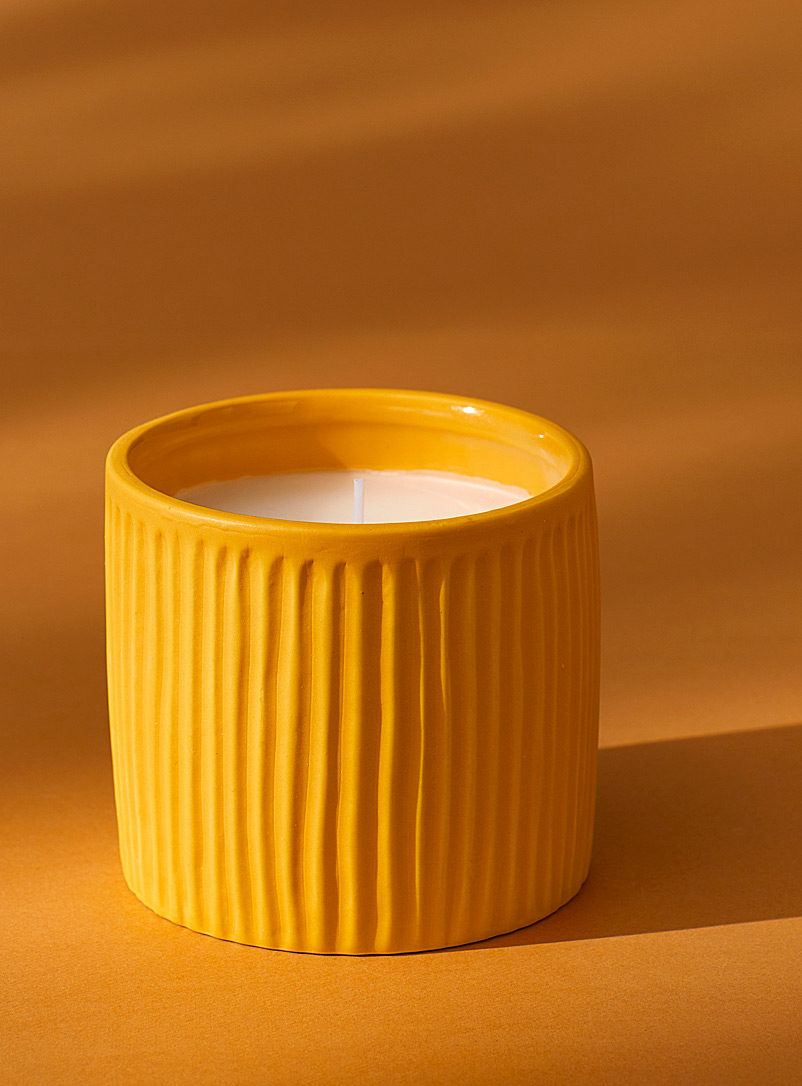 Simons Maison Golden Yellow Grooved potted candle