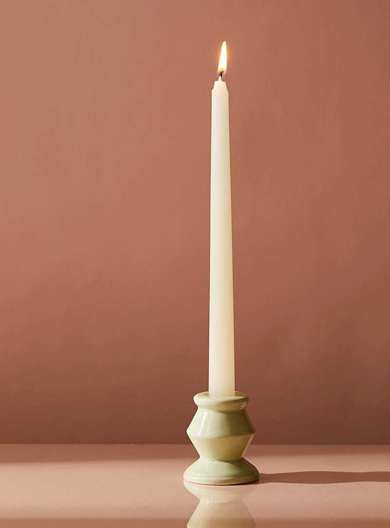 Simons Maison Green Glossy geometric candleholder