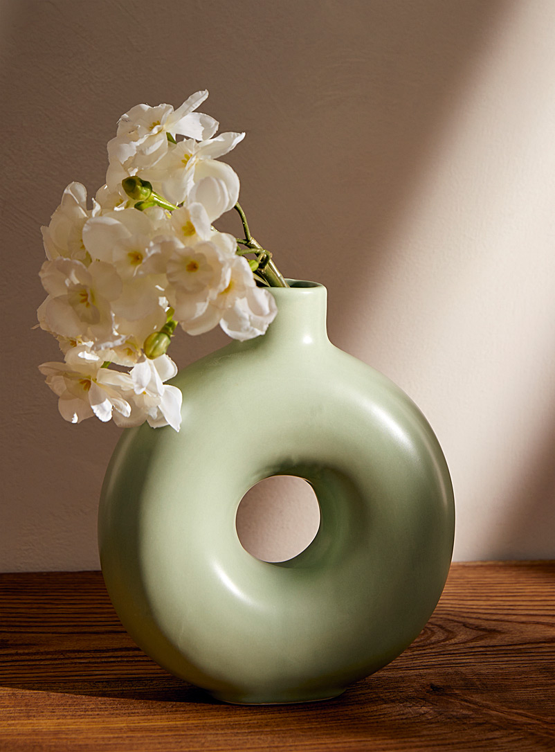 Simons Maison Green Circular dolomite vase