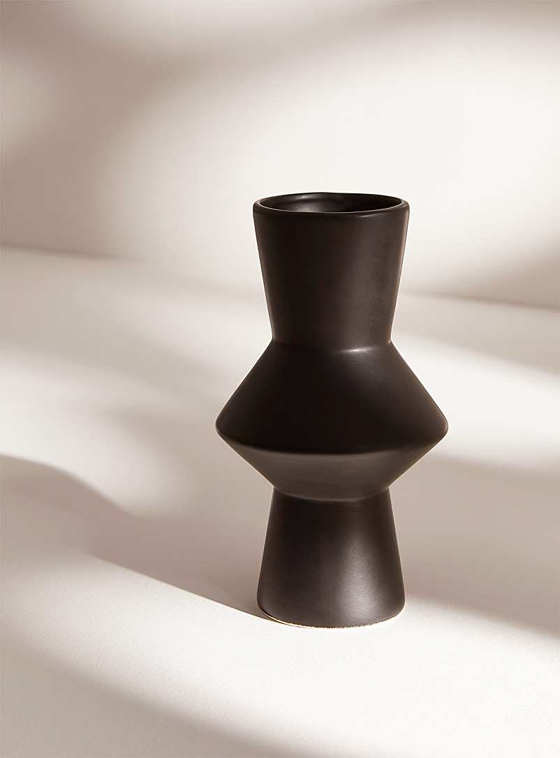 Simons Maison: Le vase dolomite sablier Noir