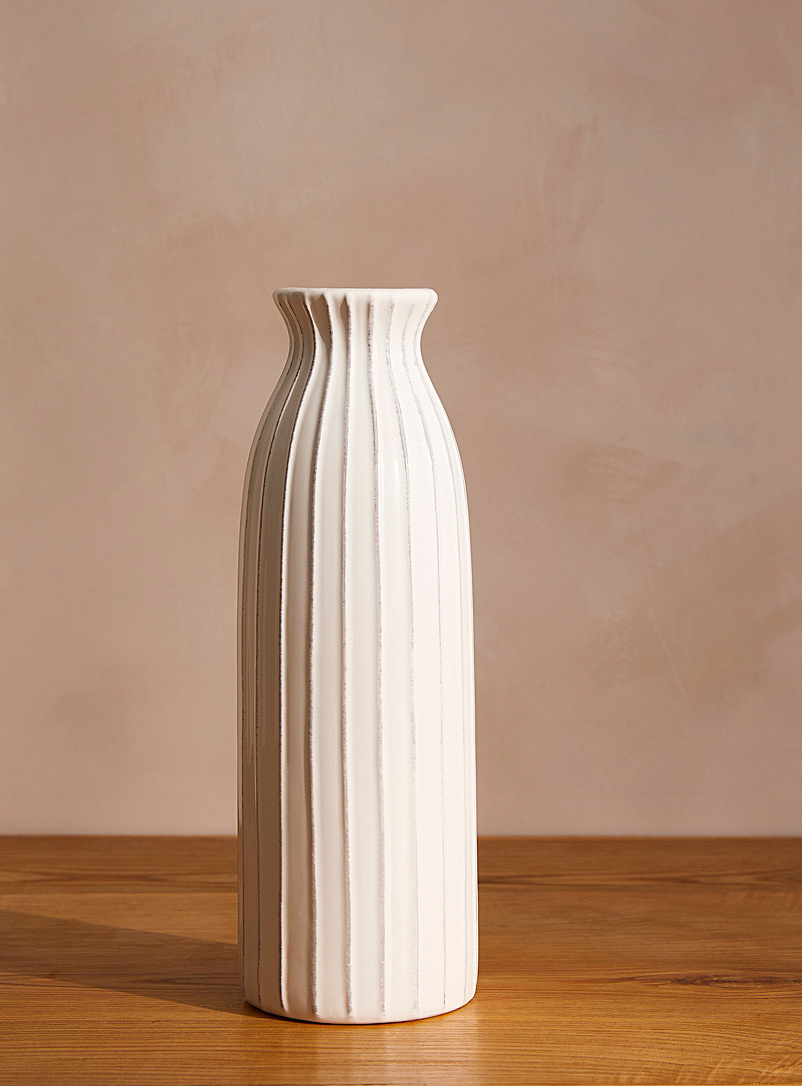 Tall Vase ivory & iron glaze medium – Sprout Home