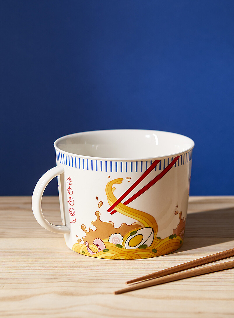 Large white ramen noodle bowl product image (primary)
