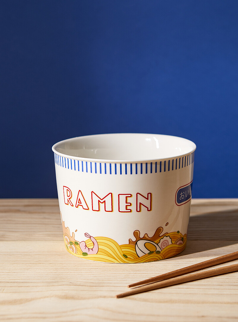 Large white ramen noodle bowl product image 2