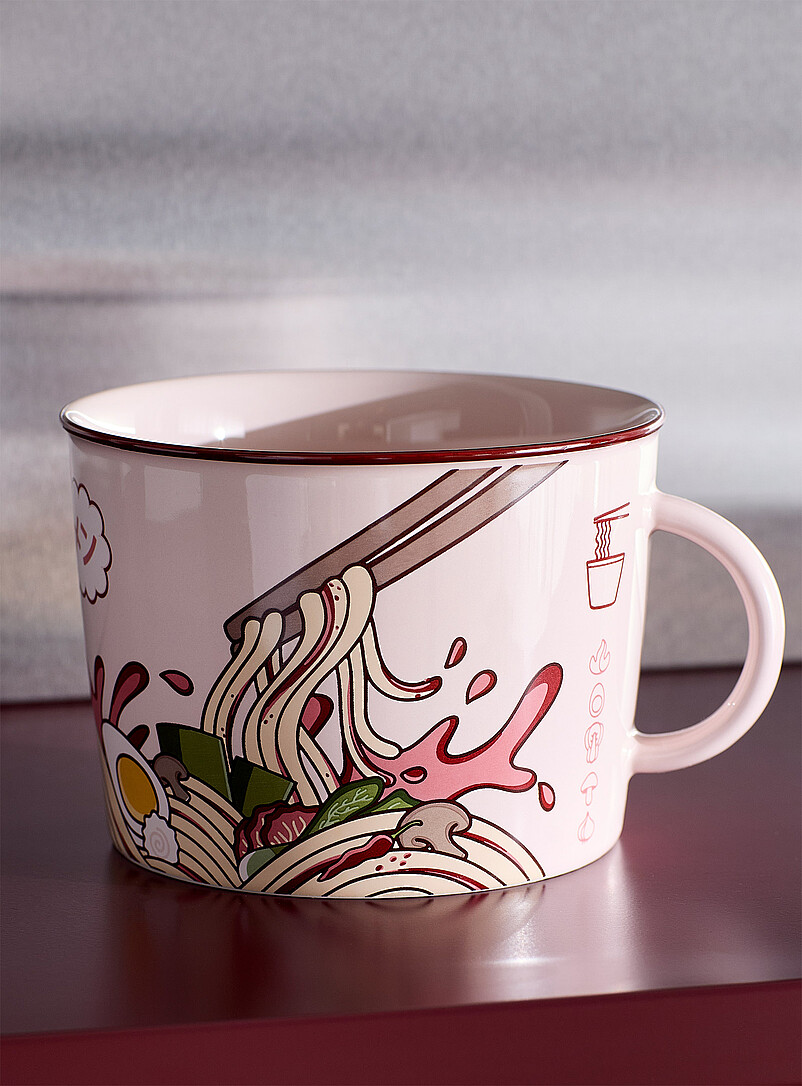 Large light pink ramen noodle bowl product image 2