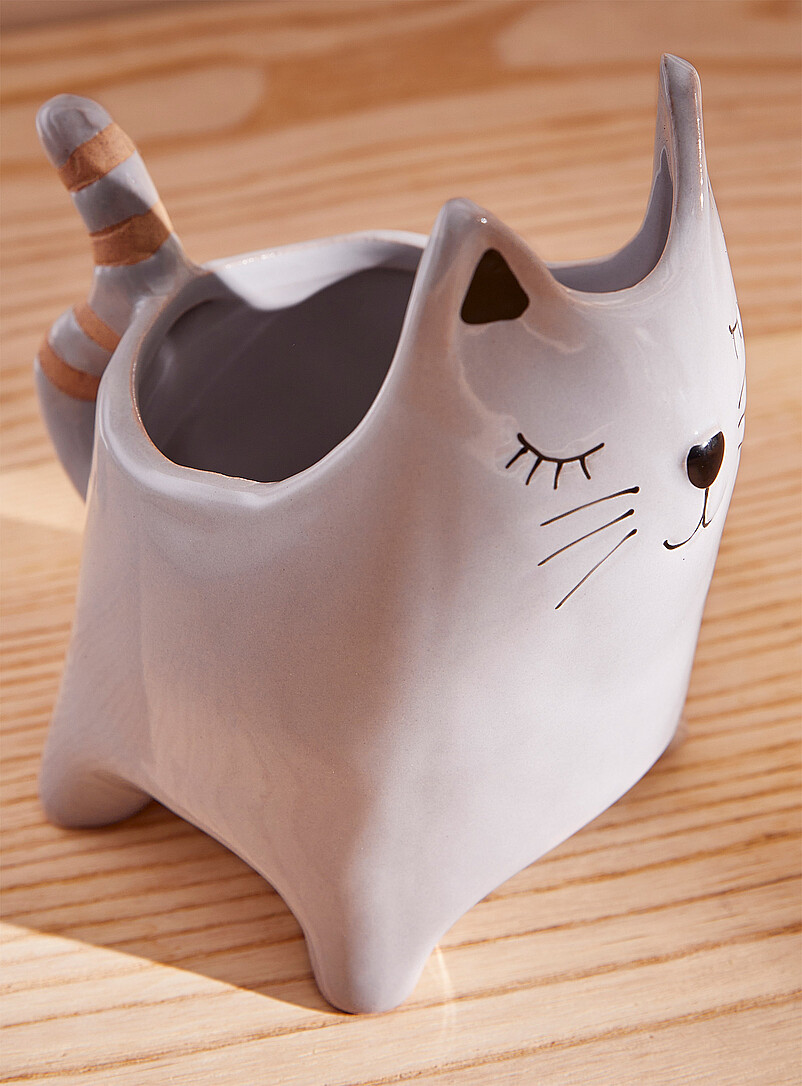 Grey kitty planter 2.5 in product image 3