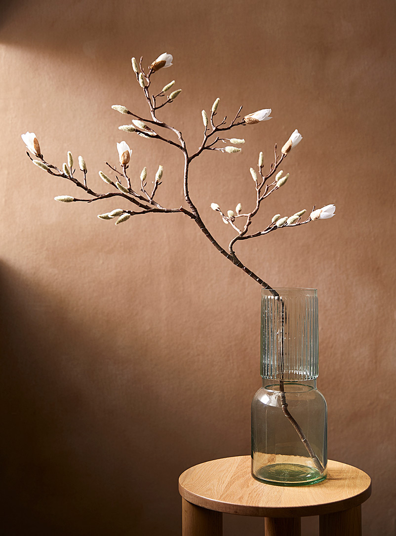 Simons Maison: La branche imitation magnolia en fleurs Ivoire blanc os
