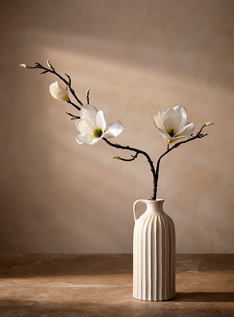 artificial white magnolia branch