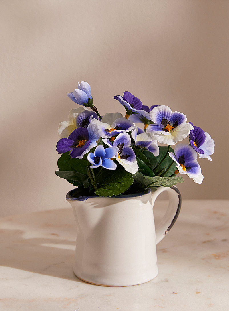 Simons Maison Patterned White Artificial violet plant