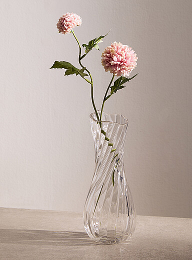 Artificial pink dahlia branch